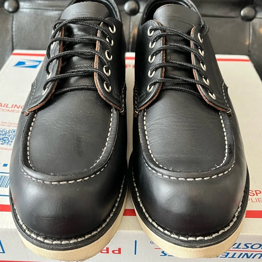 Red Wing 8090 Oxford Black Featherstone‎ Leather Sz 9D Made in USA